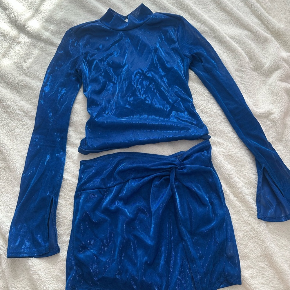 Chic Blue Backless Dress